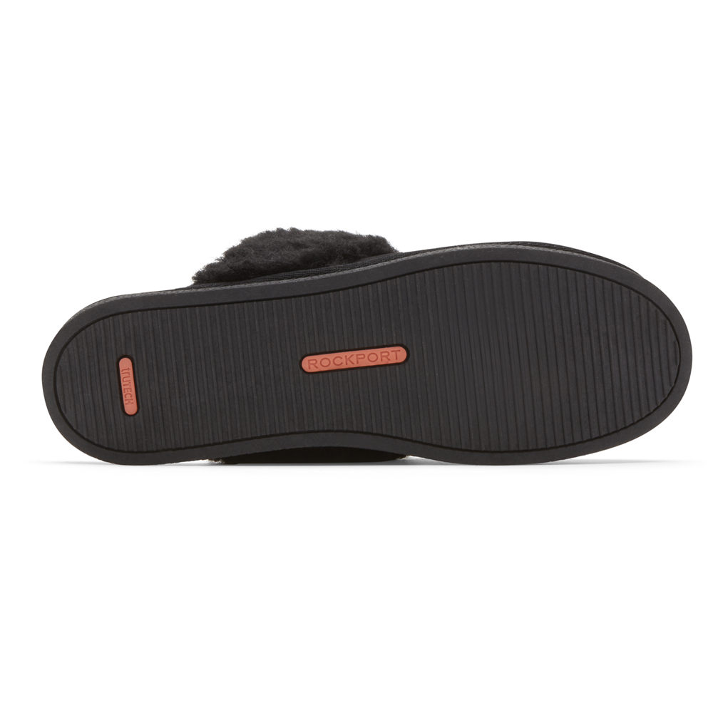 Rockport Singapore Womens Slippers - truTECH Veda Slide Black - ZT8159723